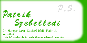 patrik szebelledi business card