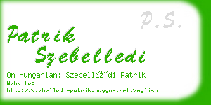 patrik szebelledi business card